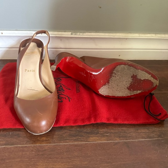 Christian Lououtin slingback heels - Picture 3 of 6